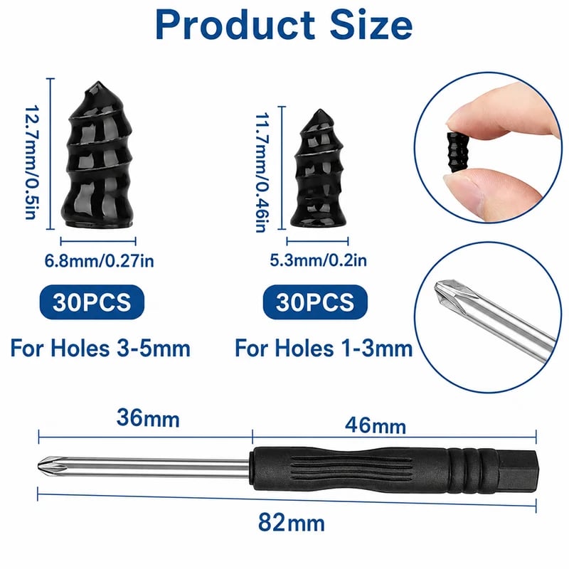 🔥 Last Day 49% OFF 🔥 60PCS Self-Sealing Tire Repair Rubber Nails Kit with 2 Sizes