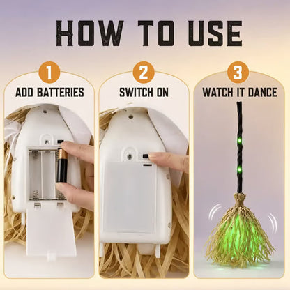 🧙‍♀️Buy 2 Get 20% OFF🧹Animated Moving Witch Broom with Light & Sound