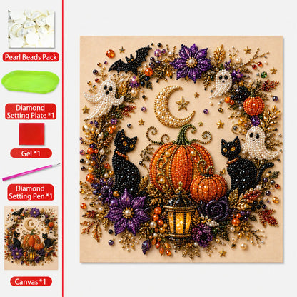 💥 Last Day 49% OFF – 👻✨ Halloween Pearl Art DIY Kits – Turn Tiny Pearls into Spooky-Cute Magic