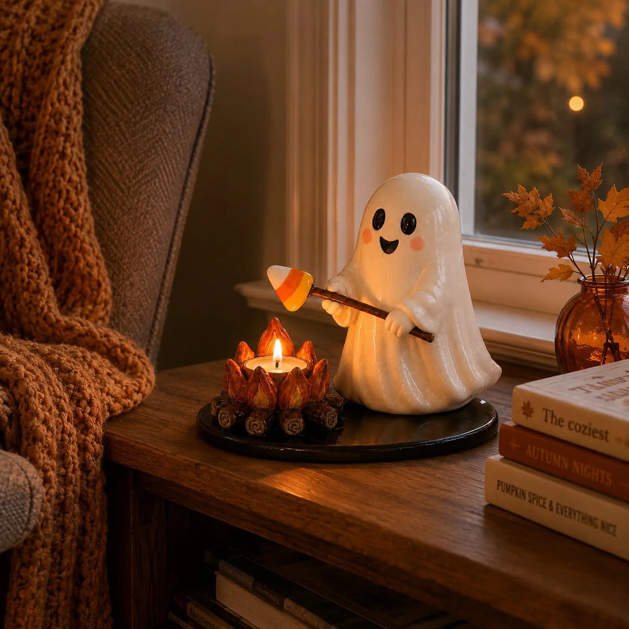 🔥LAST DAY 51% OFF🍂👻Halloween Campfire Tealight Holder ✨– Cozy Spooky Tabletop Décor