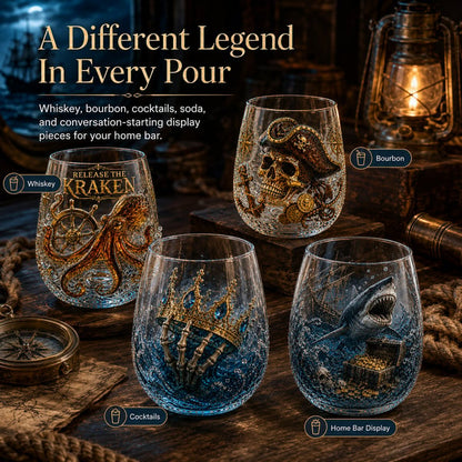 🌊 Legendary Ocean Treasure Crystal Set for Whiskey Lovers & Home Bar Collectors ⚓✨