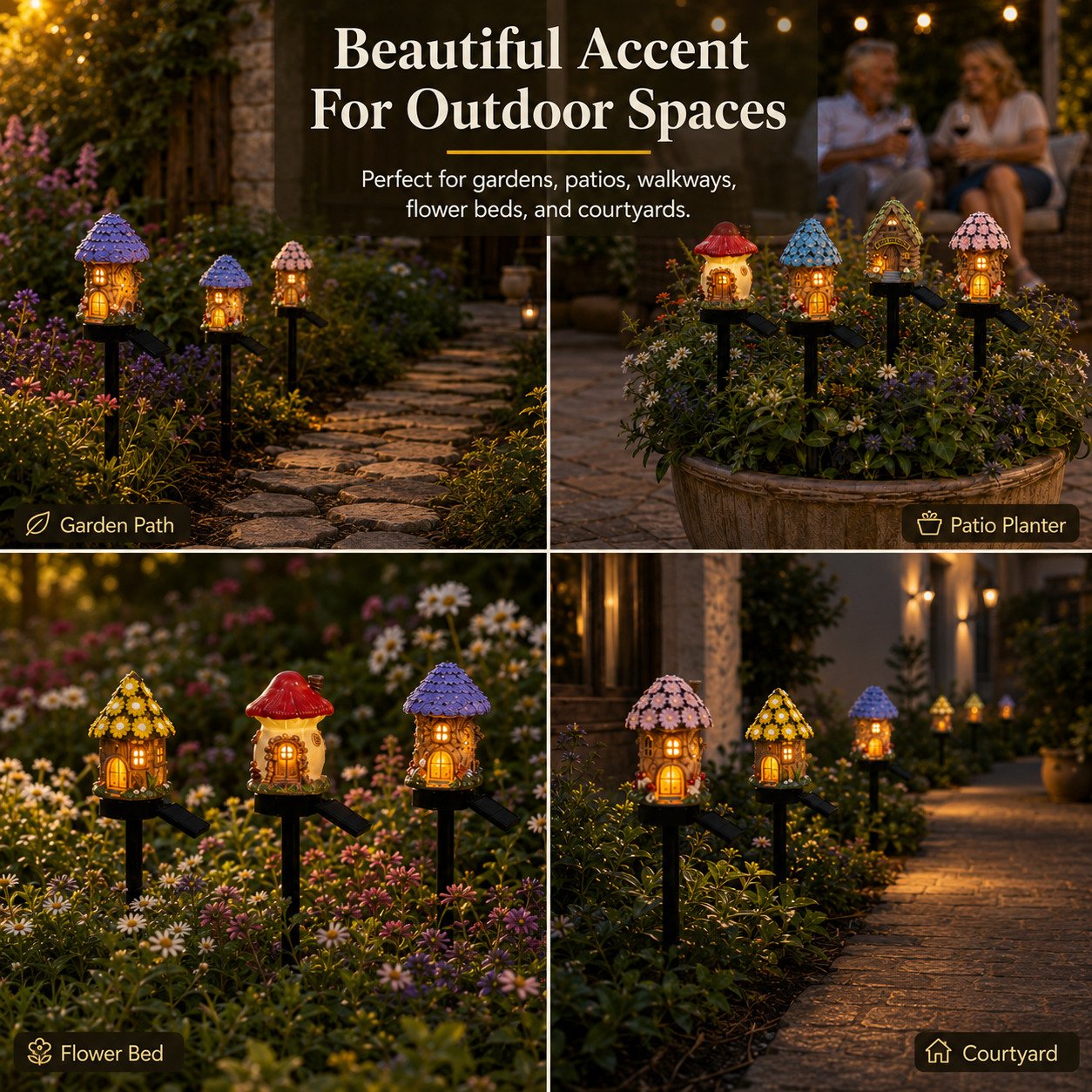 🔥Last Day 55% OFF 🔥 Solar Fairy-Tale Mushroom Cottage Garden Light