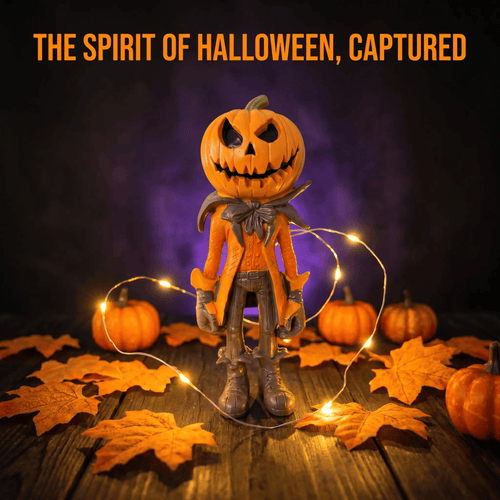 🎁✨️Only $38.98 This Week🌟🎃 Halloween Pumpkin Man Figurine – 👻Whimsical Autumn Tabletop Décor