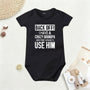 👶 "Back Off! I Have a Crazy Grandpa" Cute Cotton Baby Bodysuit