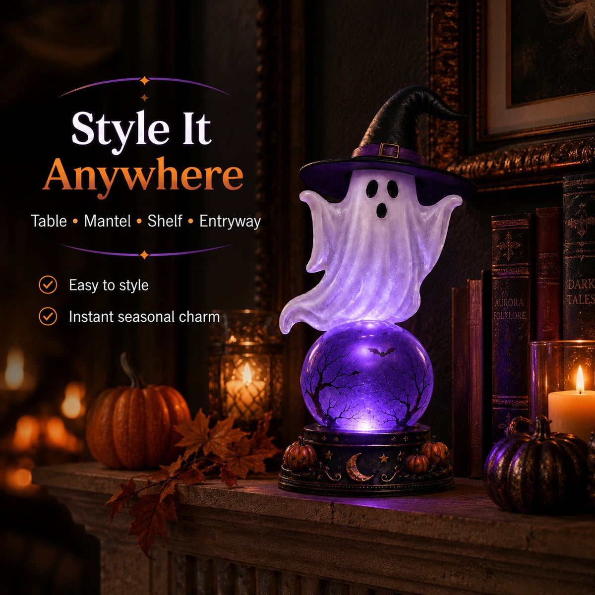 🎃Early Purchase - 50% OFF Now👻Halloween Raven Crystal Ball Lighted Decor