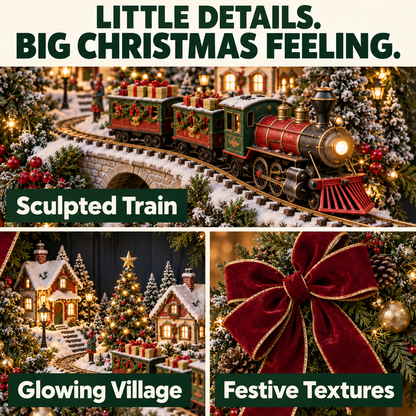 🎄🚂 Light-up Christmas Train Wreath – A Magical Welcome Home ✨