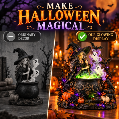 🎃 Light-Up Halloween Tabletop Decorations 👻 Spooky Ghost, Witch, Black Cat & Haunted House Collection ✨