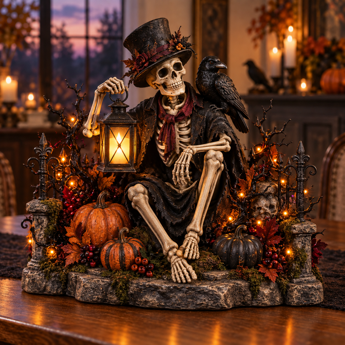 🎃 Light-Up Halloween Tabletop Decorations 👻 Spooky Ghost, Witch, Black Cat & Haunted House Collection ✨