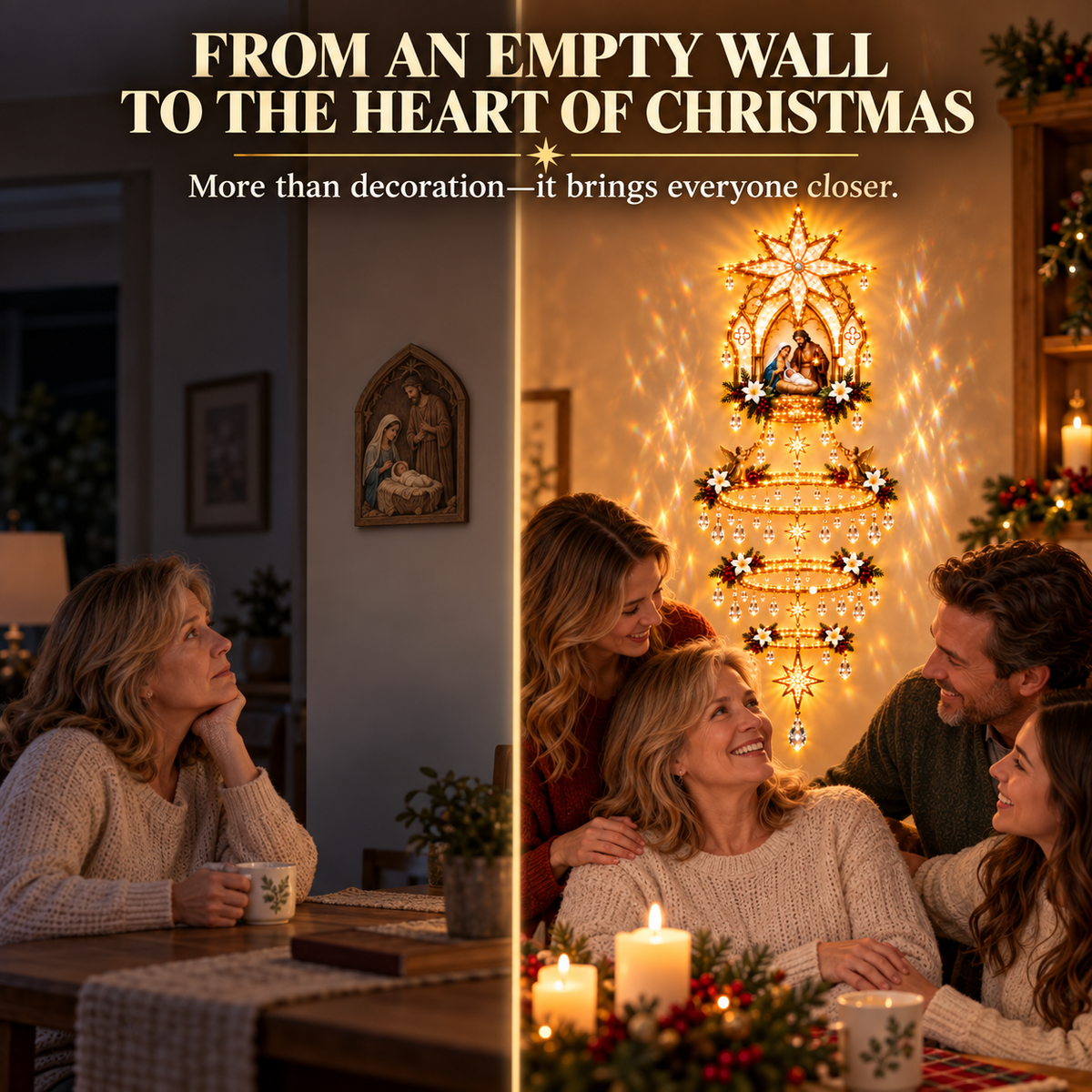 ✨ Light of His Love – Nativity Halo Wall Light 🕊️