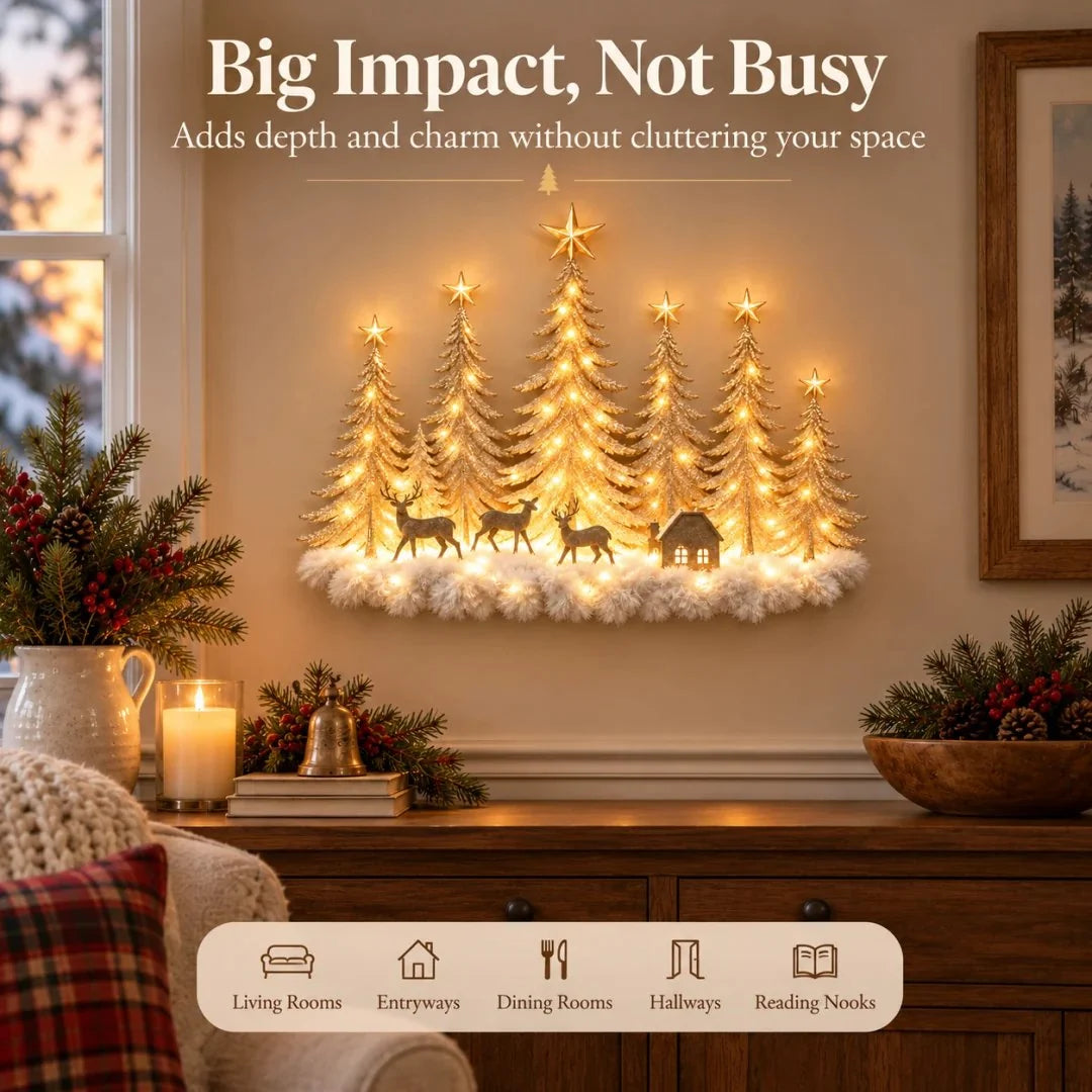 🔥Buy 2 Get 20% OFF🎄Lighted Christmas Woodland Forest Wall Decor