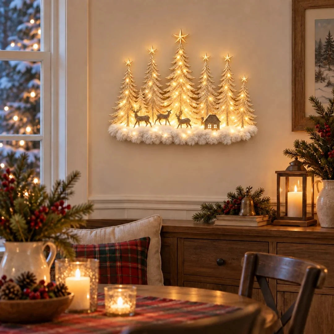 🔥Buy 2 Get 20% OFF🎄Lighted Christmas Woodland Forest Wall Decor