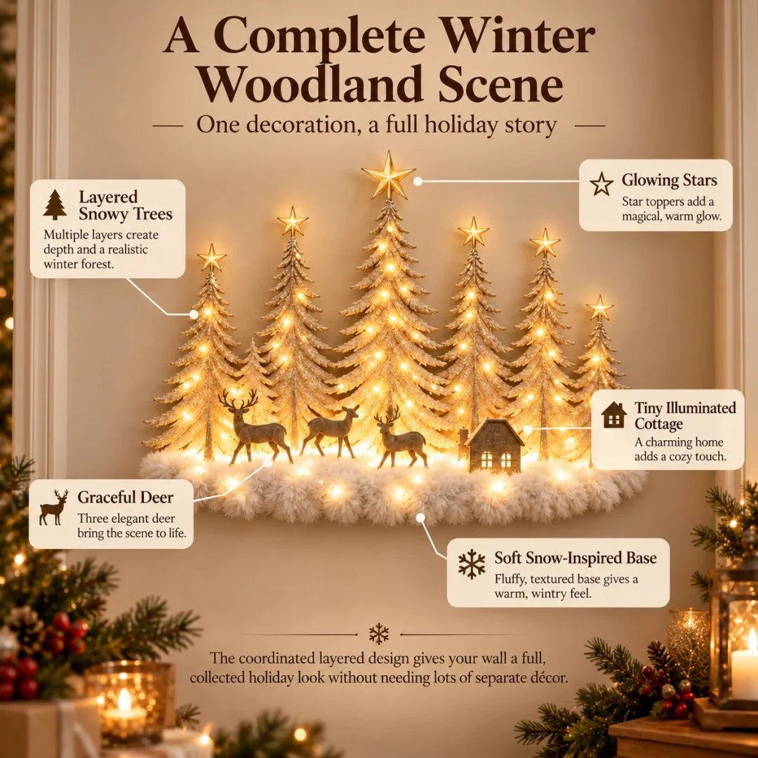 🔥Buy 2 Get 20% OFF🎄Lighted Christmas Woodland Forest Wall Decor
