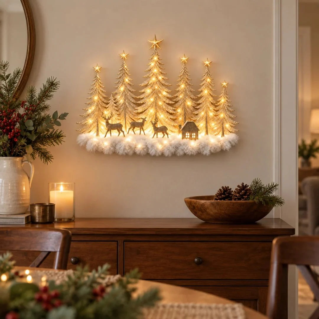 🔥Buy 2 Get 20% OFF🎄Lighted Christmas Woodland Forest Wall Decor