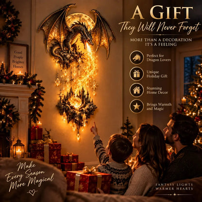 🔥 Last Day 49% OFF – 🐉 Dragonfire Moonlight Wall Lamp | Enchanted Fantasy Castle Decor ✨
