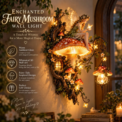 🧚✨ Enchanted Mushroom Fairy Wall Light 🍄🌿