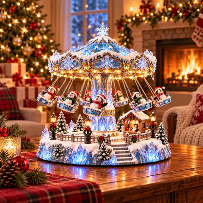 🎄 Christmas offer: 49% off! 🐧 Penguin Winter Swing Carnival – Rotating Christmas decoration with lights ❄️✨