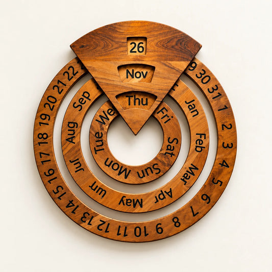 Vintage Wooden Perpetual Calendar – Timeless Desk Decor