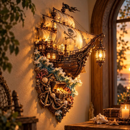 ⛵Ghost Ship Lantern – Light-Up Nautical Wall Decor