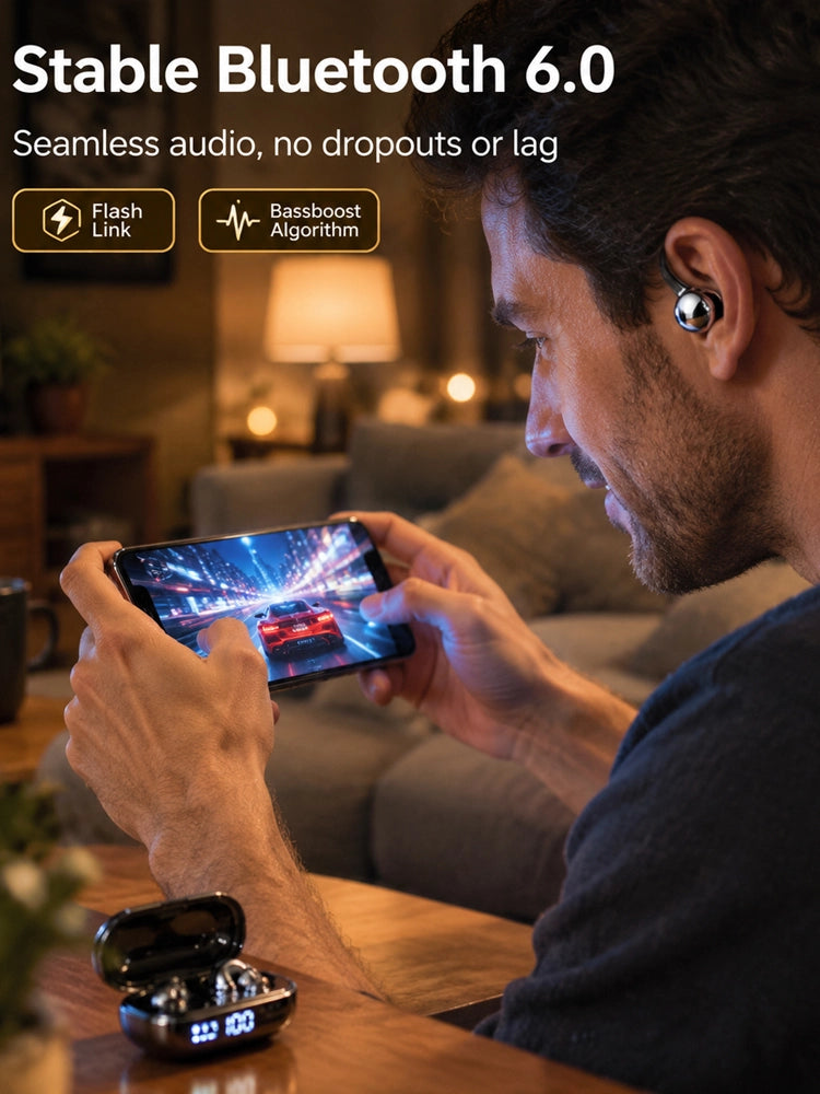 【💥 Limited-time 50% off sale】【Latest Upgrade】🔥 6-Piece True Wireless Earbuds | 3 Multi-Use Modes | 200 Hours Battery | LED Power Display | Deep Bass Surround Sound 🎵