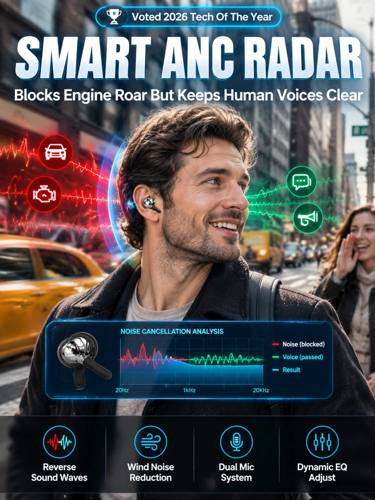【💥 Limited-time 50% off sale】【Latest Upgrade】🔥 6-Piece True Wireless Earbuds | 3 Multi-Use Modes | 200 Hours Battery | LED Power Display | Deep Bass Surround Sound 🎵