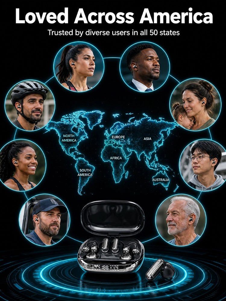 【💥 Limited-time 50% off sale】【Latest Upgrade】🔥 6-Piece True Wireless Earbuds | 3 Multi-Use Modes | 200 Hours Battery | LED Power Display | Deep Bass Surround Sound 🎵