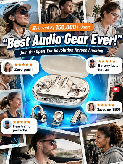 【💥 Limited-time 50% off sale】【Latest Upgrade】🔥 6-Piece True Wireless Earbuds | 3 Multi-Use Modes | 200 Hours Battery | LED Power Display | Deep Bass Surround Sound 🎵