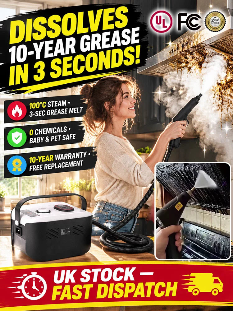 💨 ⚡ 100°C high-pressure steam melts stubborn grease in 3 seconds!