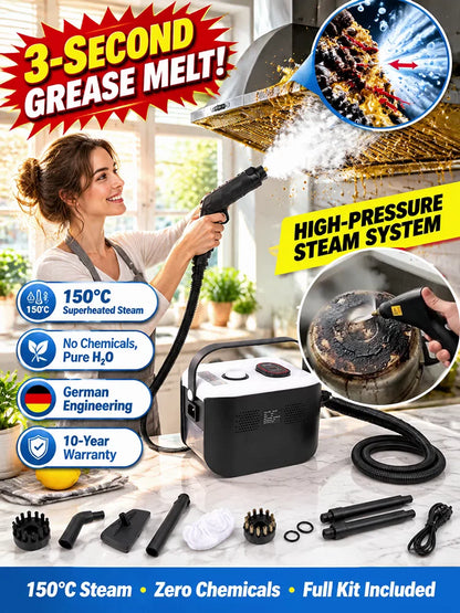 💨 ⚡ 100°C high-pressure steam melts stubborn grease in 3 seconds!