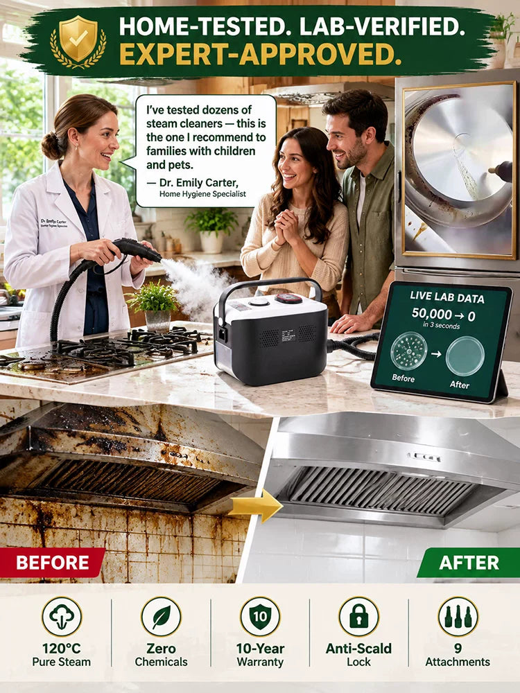 💨 ⚡ 100°C high-pressure steam melts stubborn grease in 3 seconds!