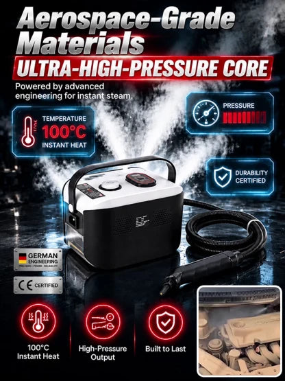💨 ⚡ 100°C high-pressure steam melts stubborn grease in 3 seconds!