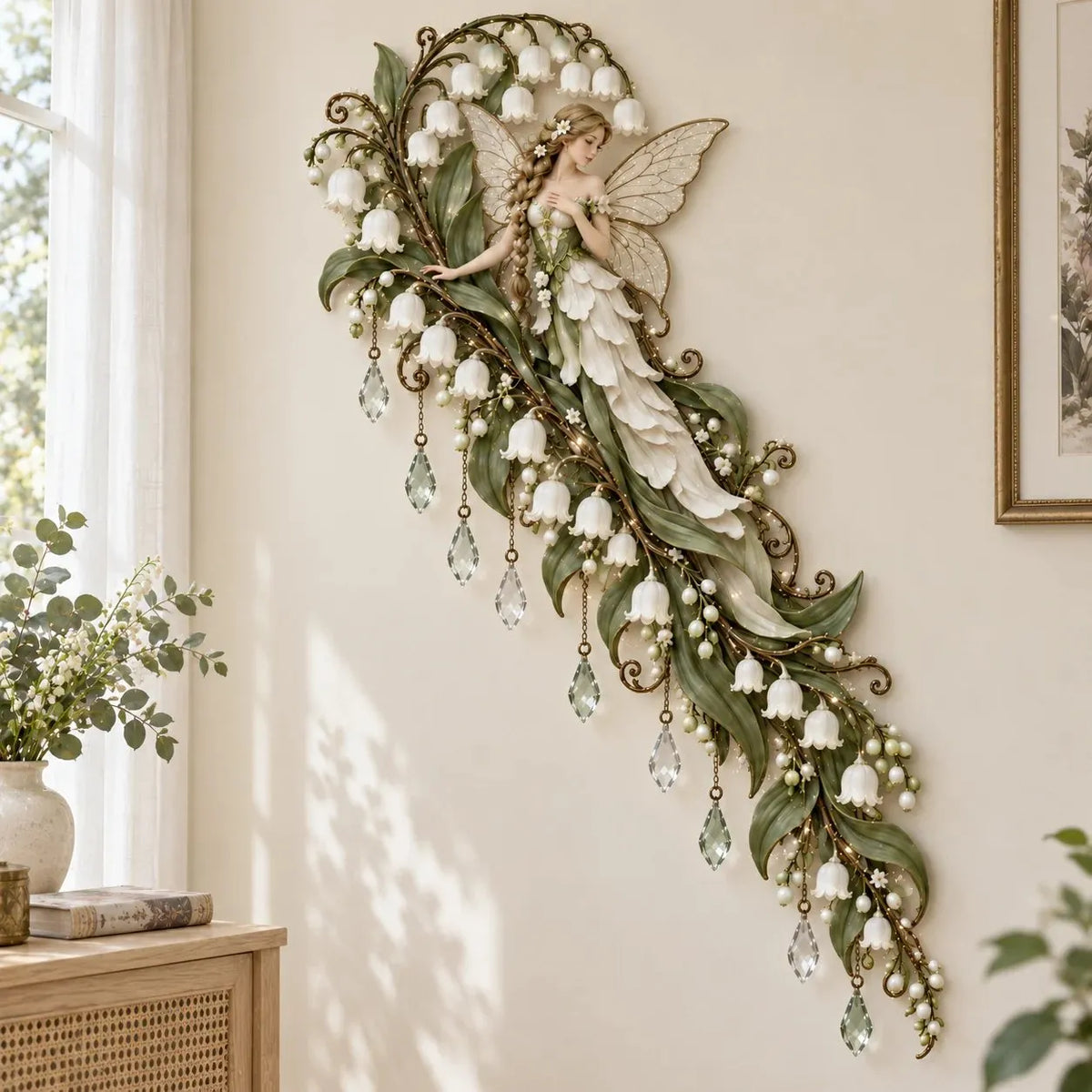 🌹🧚‍♀️Enchanted Flower Fairy Wall Light✨Cascading Floral Decoration