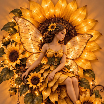 🌹🧚‍♀️Enchanted Flower Fairy Wall Light✨Cascading Floral Decoration