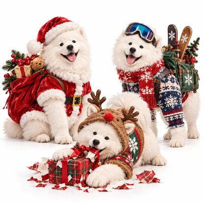 🎅🏻🐕24-Day Samoyed Christmas Collectible Gift Set – Fluffy Trouble Makers