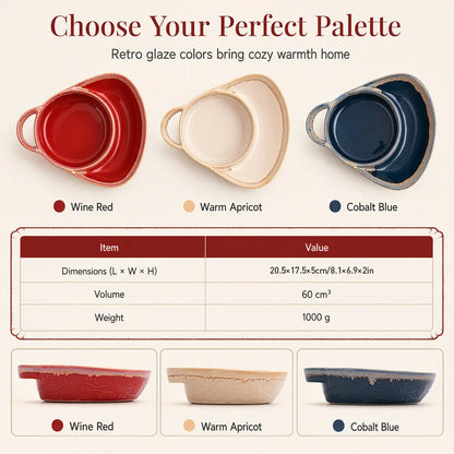 ⏳🔥LIMITED-TIME 50% OFF! ⏰🍲Retro Ceramic Divided Baking Dish – Vintage Style, Dual Compartments & Elegant Dining for Every Occasion ❤️