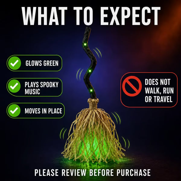 🧙‍♀️Buy 2 Get 20% OFF🧹Animated Moving Witch Broom with Light & Sound