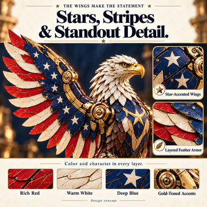 🔥last Day 49% Off -🦅 American Eagle Transforming Egg – Stars & Stripes Mechanical Figure With Bold Wing Details！！！