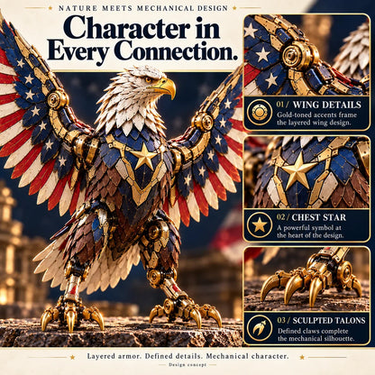 🔥last Day 49% Off -🦅 American Eagle Transforming Egg – Stars & Stripes Mechanical Figure With Bold Wing Details！！！
