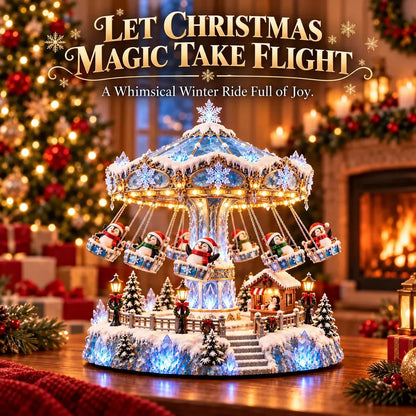 🎄 Christmas Sale 50% OFF! 🐧 Penguin Christmas Carousel – Rotating Winter Light Display