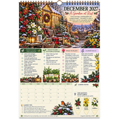 🌿2027 Four Seasons Gardening Calendar & Monthly Planner | Planting Guide, Garden Tasks & Plant Labels🌱