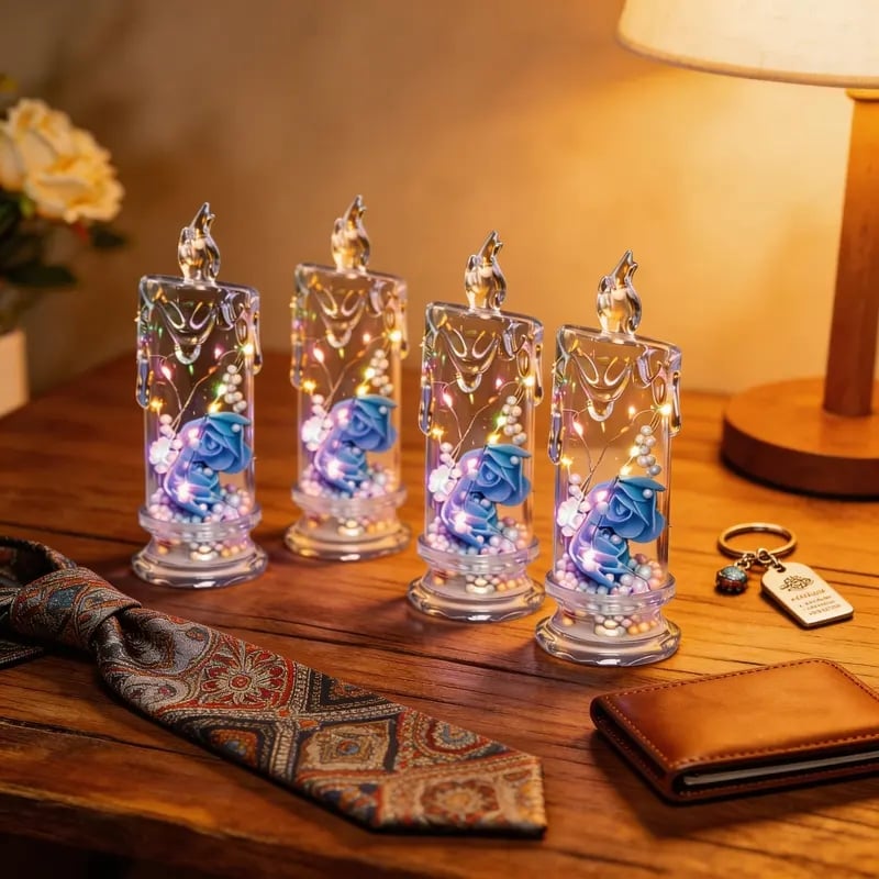 🌹Realistic Rose Candle Lights — Battery-Powered, Smoke-Free LED Roses for Home Decor, Weddings, Parties & Gifts ✨