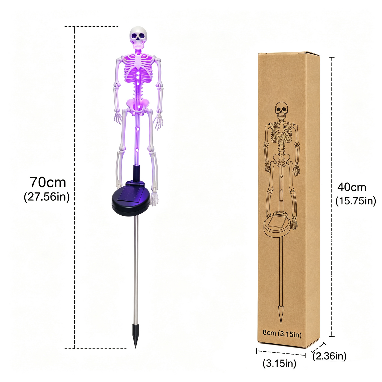 💀 Solar Skeleton Yard Stake