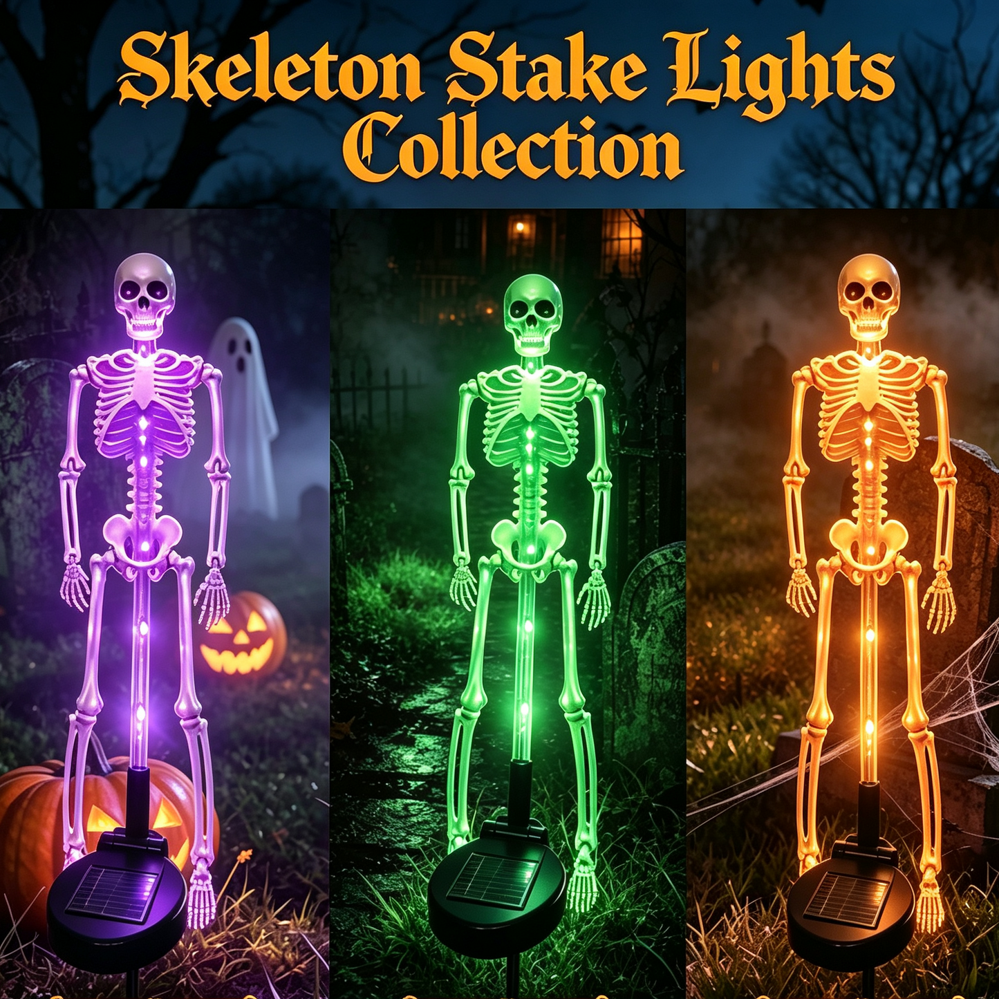 💀 Solar Skeleton Yard Stake