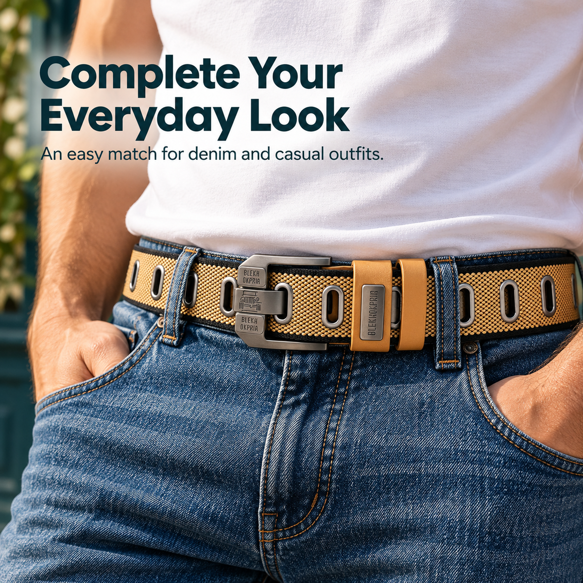 Trendy Men’s Canvas Belt with Pin Buckle