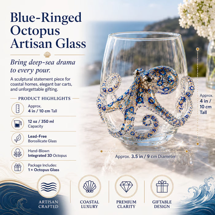 🌊 Artisanal 3D Ocean Life Glass – A Tiny Underwater World in Every Sip ✨