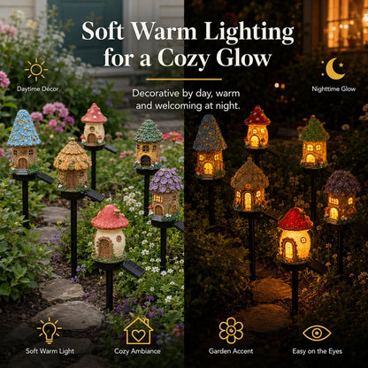 🔥Last Day 55% OFF 🔥 Solar Fairy-Tale Mushroom Cottage Garden Light