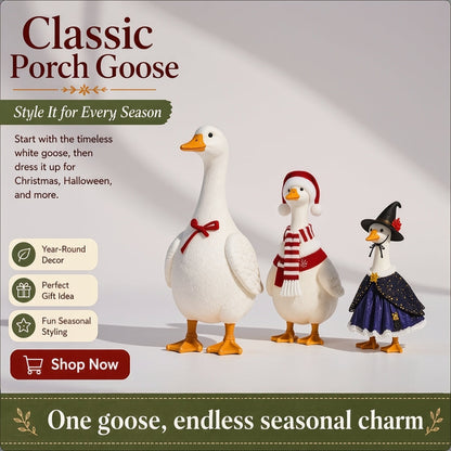 🪿 Classic Porch Goose Statue – Cozy Country Charm for Every Season🌿