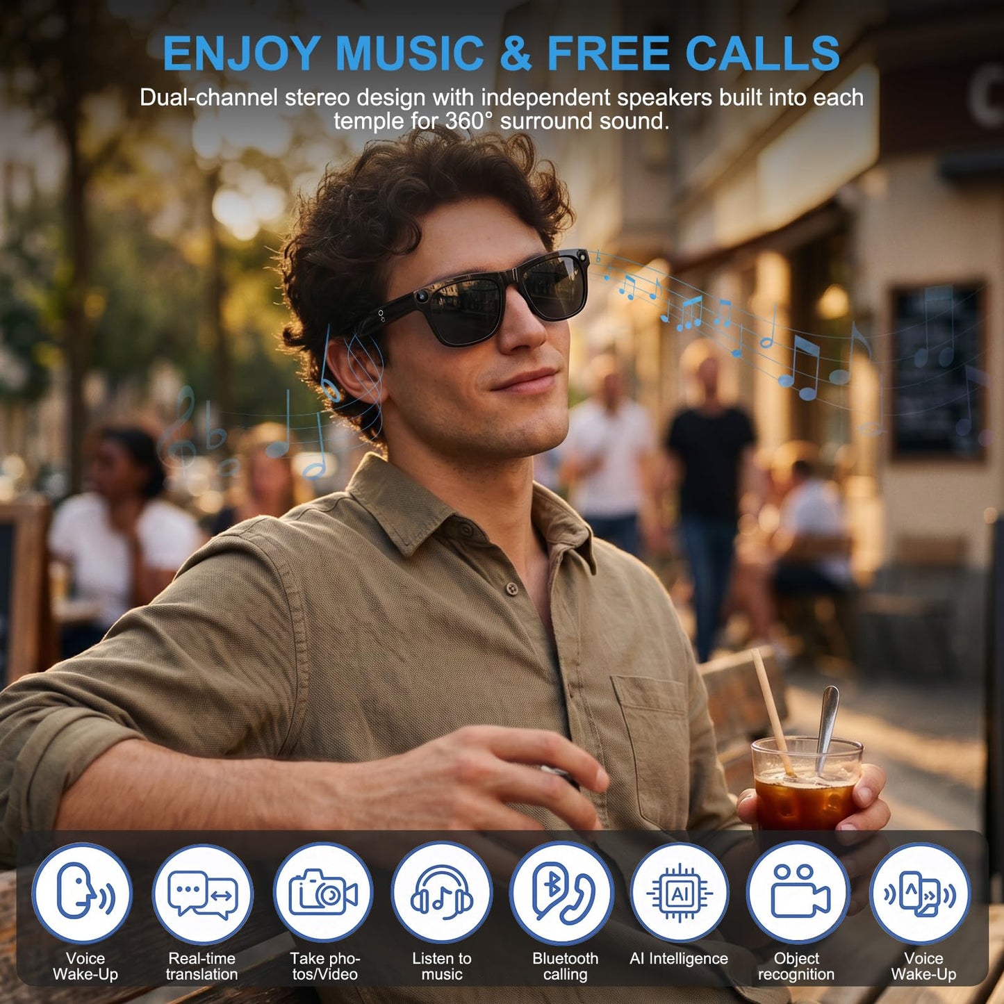 🕶️AI Smart Glasses with 4K Camera, Real-Time Translation & Open-Ear Audio