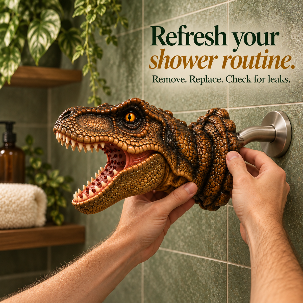 Prehistoric Splash – T-Rex Shower Head