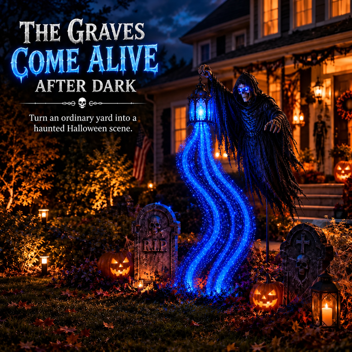 🔥Today 59% OFF🎁 - 💀Halloween Ghostly Animated Cemetery Lights