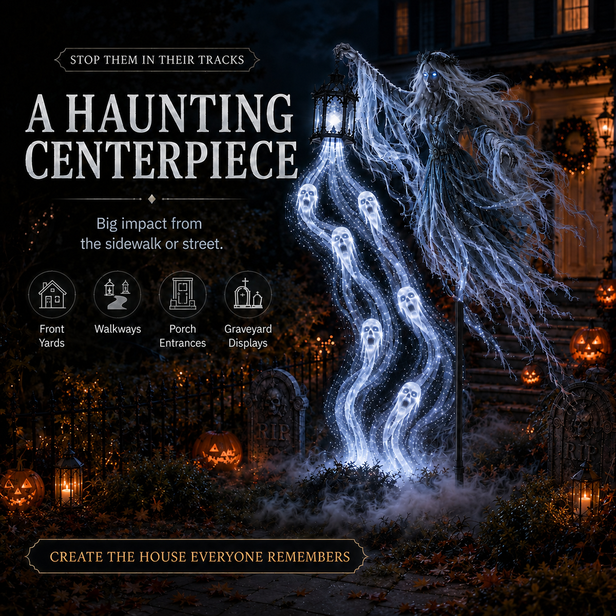 🔥Today 59% OFF🎁 - 💀Halloween Ghostly Animated Cemetery Lights